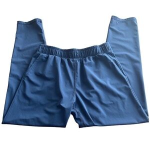 ZYIA Active stretch fabric pants dude pockets elastic waistband blue color